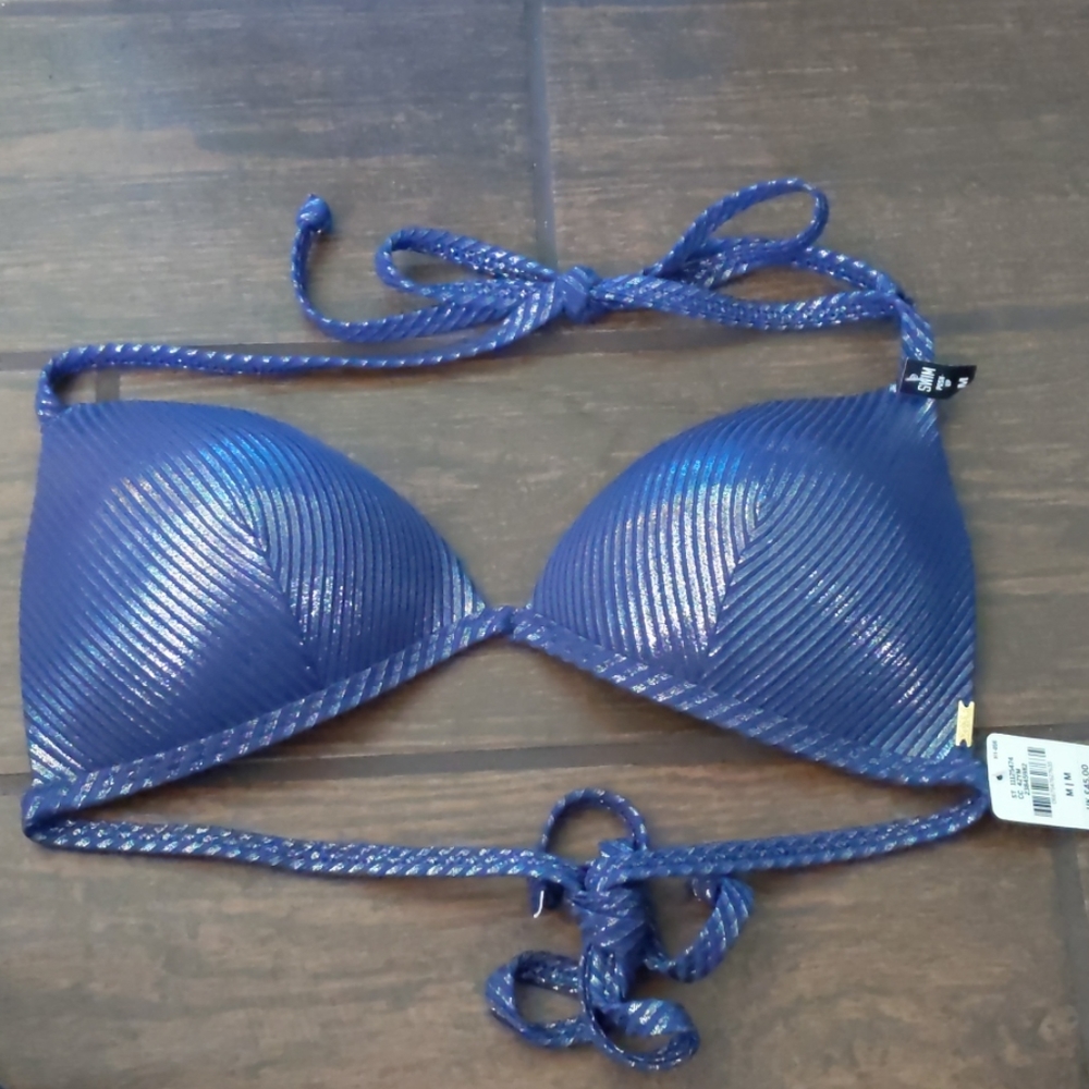 Victoria's Secret PINK metallic blue bikini